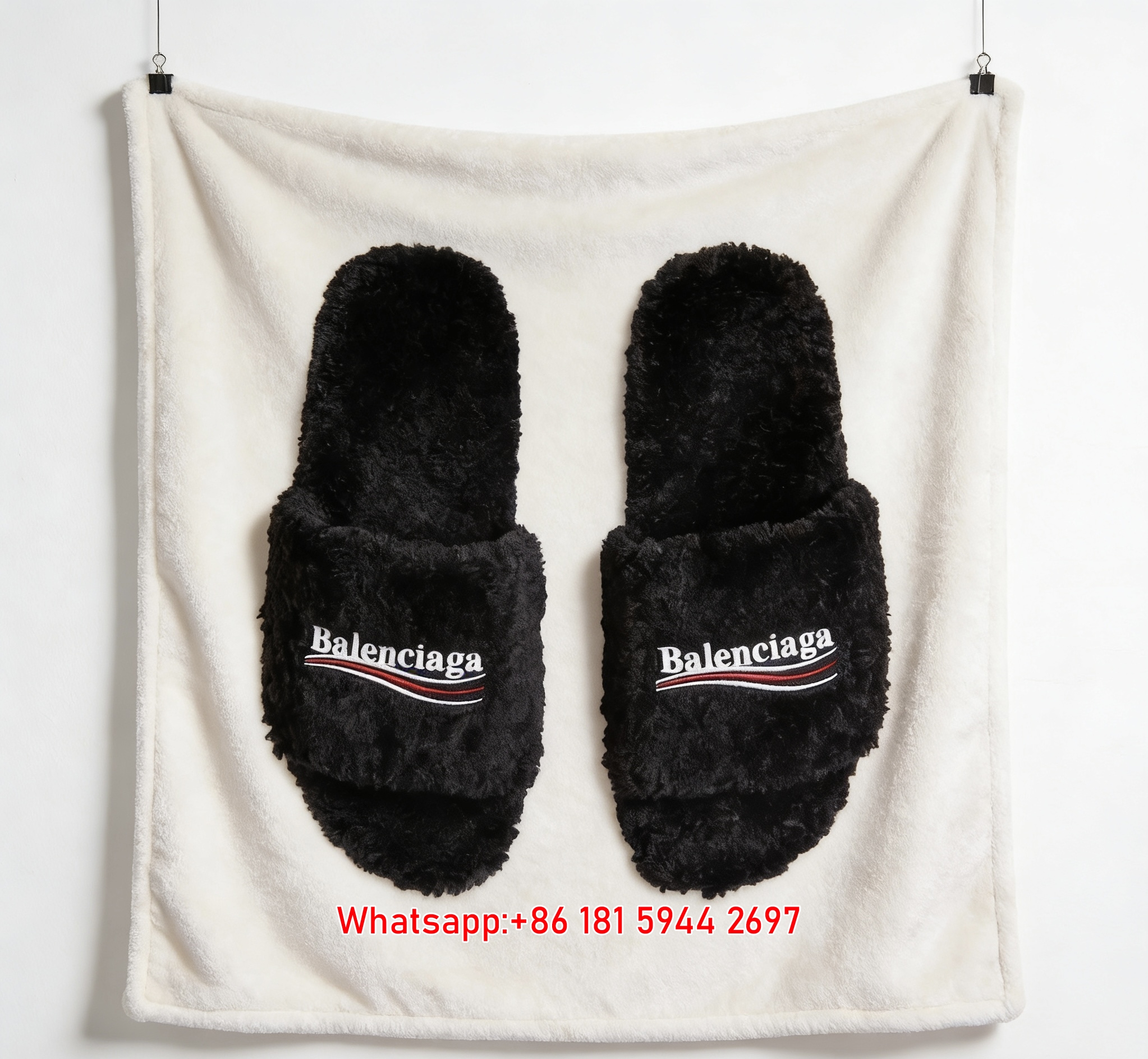 Balenciaga Slipper Print Fleece Throw Blanket BA442